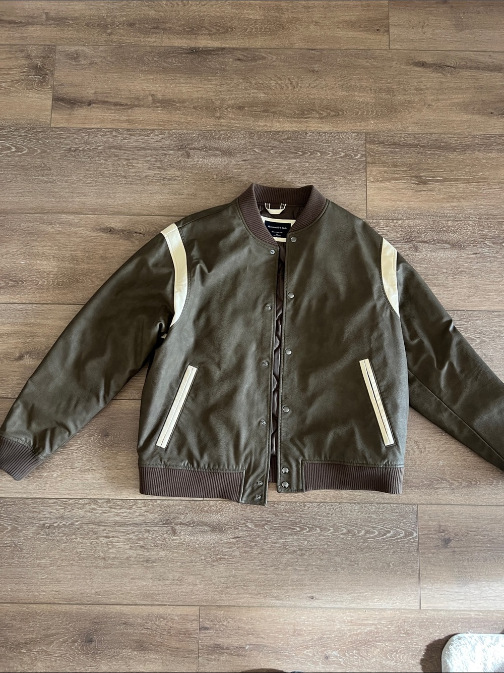 Abercrombie Leather Varsity Jacket